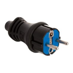 Ficha de borracha 16A 250V T/TL IP44 4,8mm preto solera 5706C