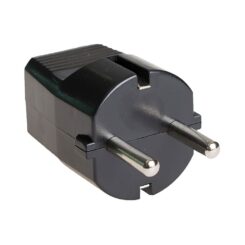 Ficha de borracha 16A 250V T/TL IP44 4,8mm preta. solera 6428N