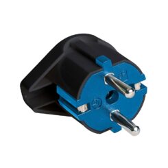 Ficha tipo F saída lateral 16A 250V T/TL 4,8mm preta. solera 6566N