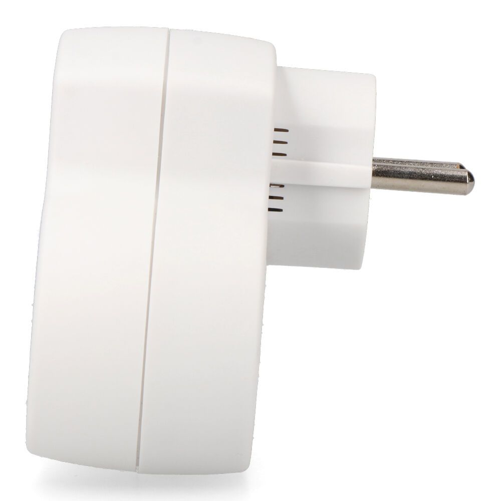 Adaptador com 2 tomadas 2P+T schuko e 2 USB (A+C), branco - Image 2