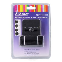 Adaptador de viagem universal 2 USB, 3 pinos UE, reino unido, eua/aus, preto, 45 x 55 x 60 mm