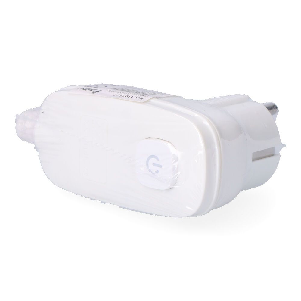 Plugue com T/T (schuko) + interruptor de LUZ 16 a 250 V, branco, 95 x 40 x 70 mm (embalado em película) - Image 2