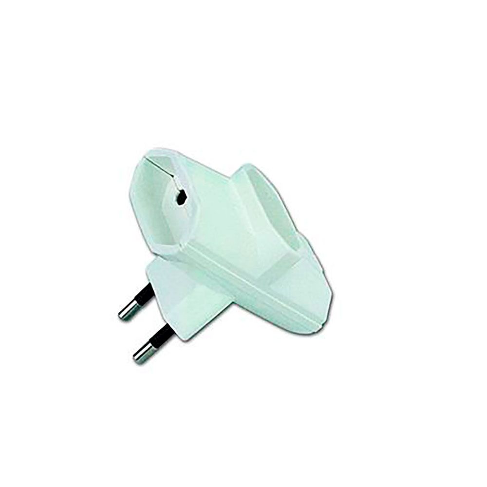 Plug triplo 2P 10A 250V lado branco (embalado em película)