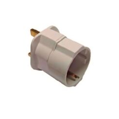 Adaptador europeu para reino unido 13 a 250 V branco (embalado em película)