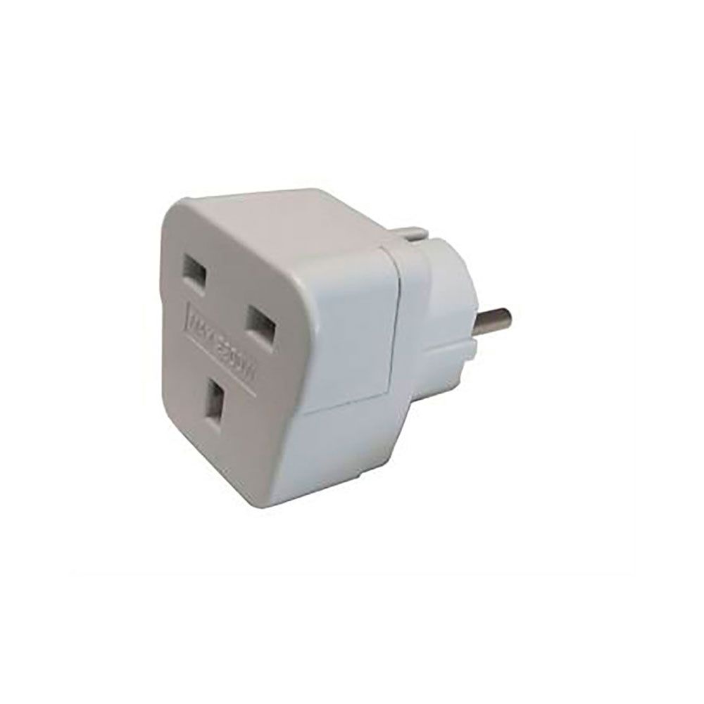 Adaptador reino unido para europeu 13A 250V branco (embalado em retrátil)