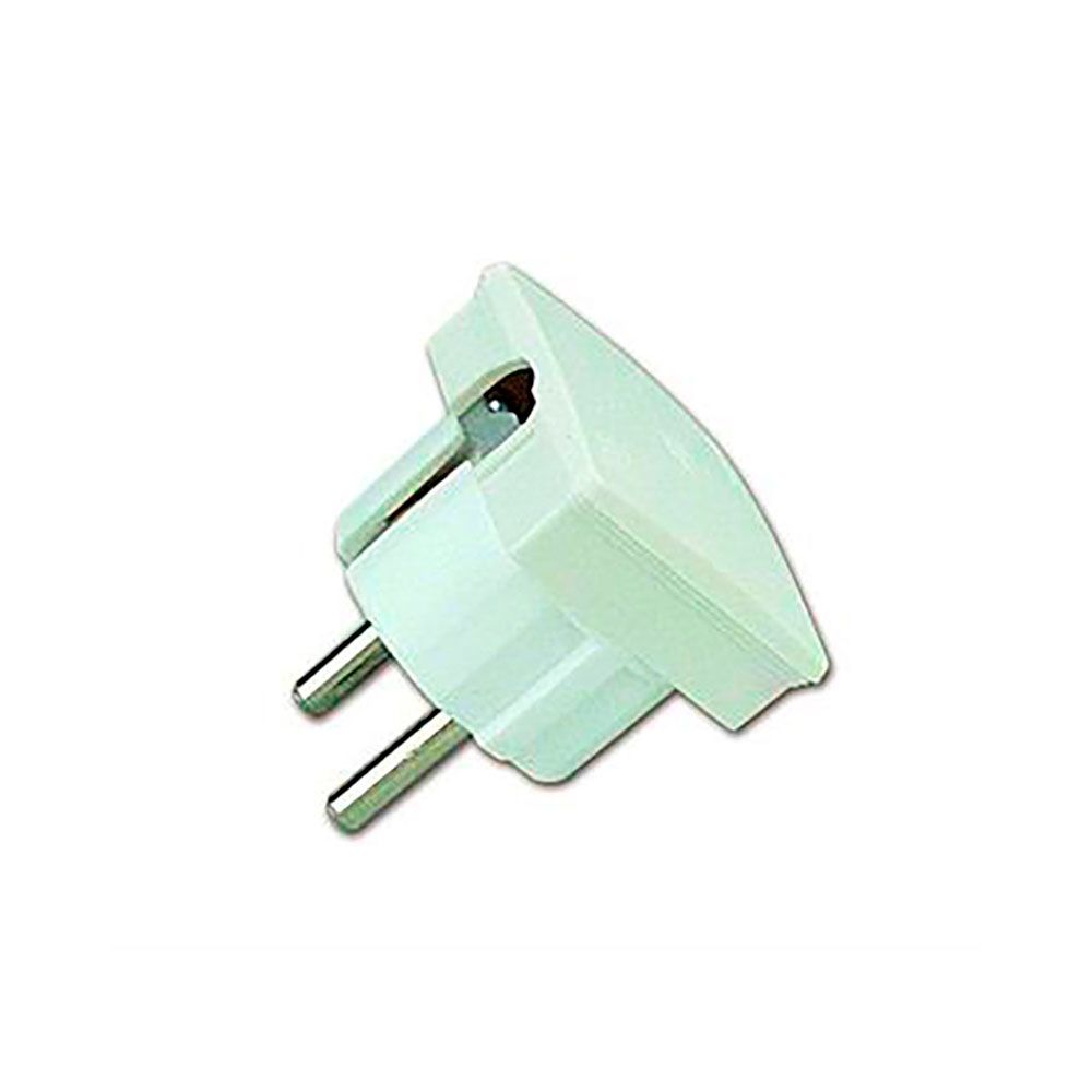 2P+T plug saída lateral 4,8 mm branco (embalado em película)