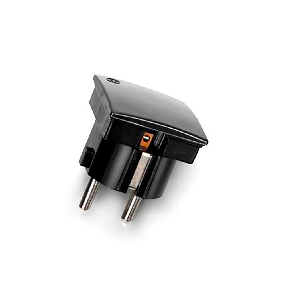 2P+T plug saída lateral 4,8 mm preto (embalado em película)