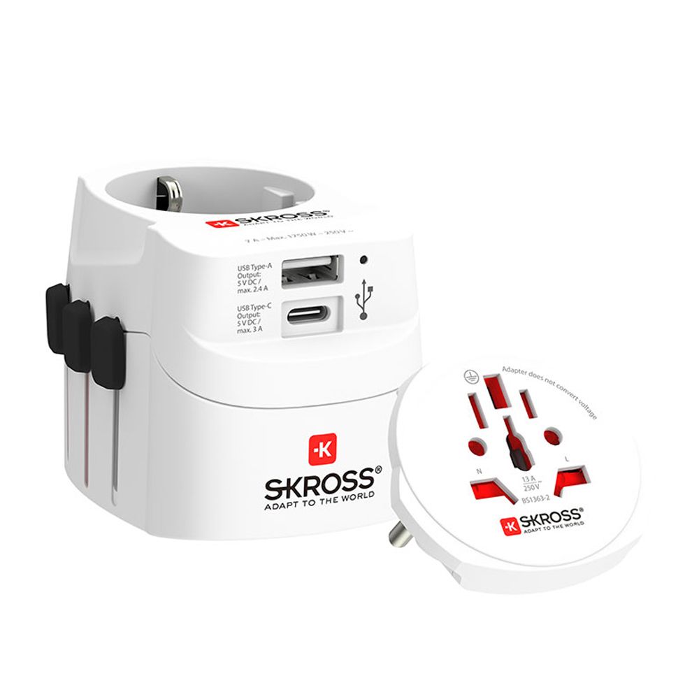 Conjunto de 2 adaptadores multi-viagem skross 1302472