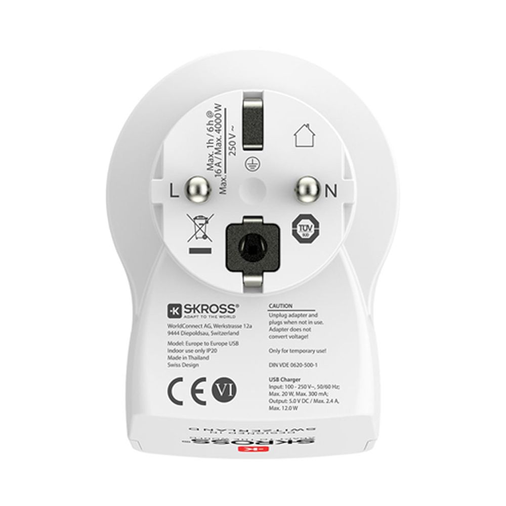 Adaptador europeo USB skross 1500282 - Image 3