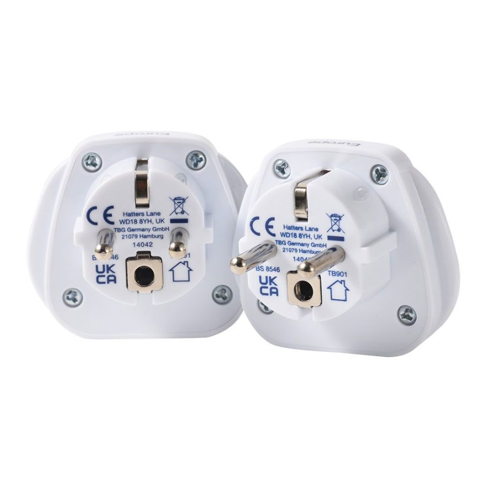 Conjunto de 2 adaptadores de entrada múltipla de todo o mundo para tomada europeia, TB-902, travel blue - Image 2