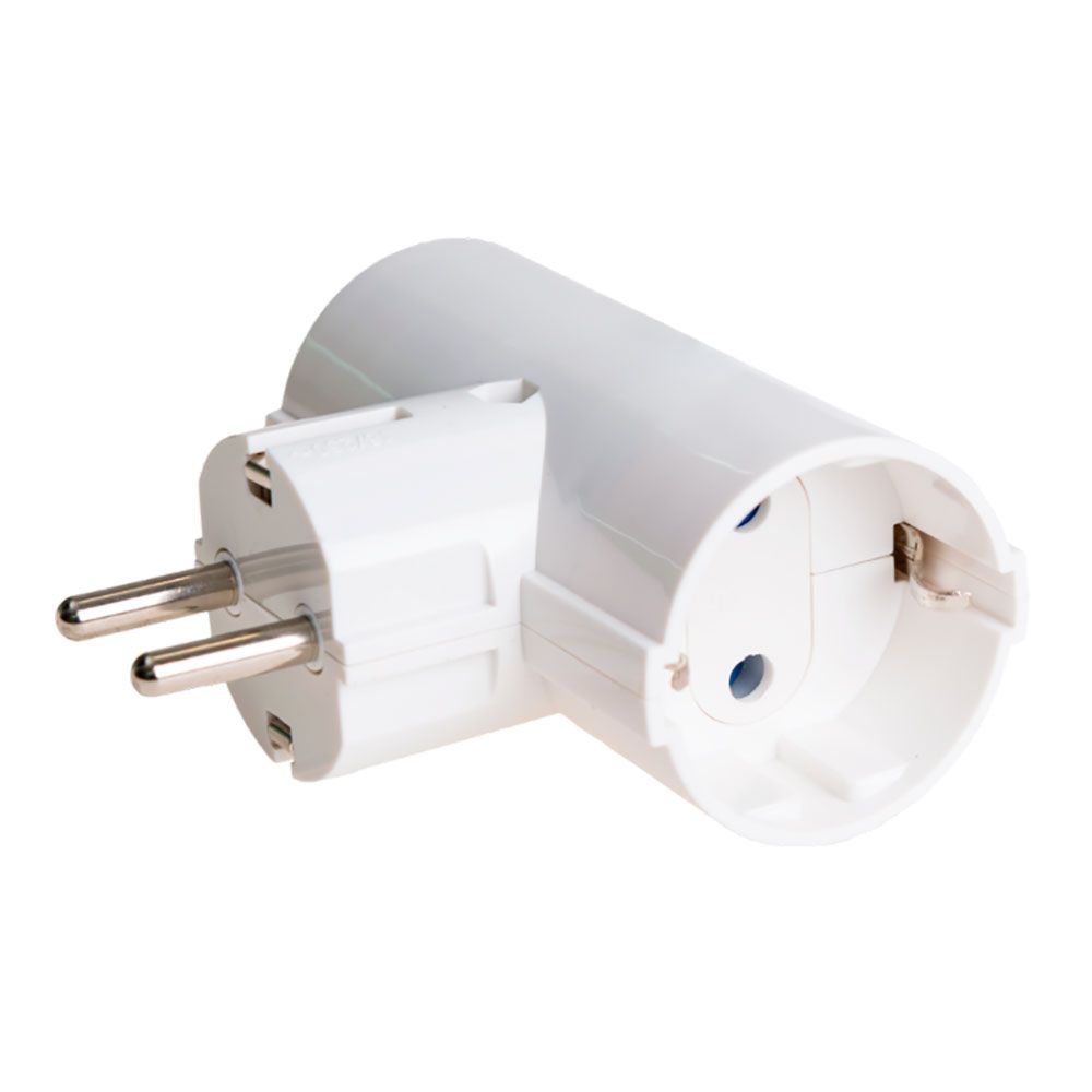 Adaptador duplo 2P+T schuko 16A 250 v~ branco