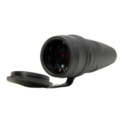 Ficha fêmea bipolar com T/T e tampa 16A 250 V, IP20, preta, máx. 3 x 1,5 mm²