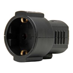 Ficha fêmea 16A 250 V, IP20, preta, máx. 3 x 1,5 mm²