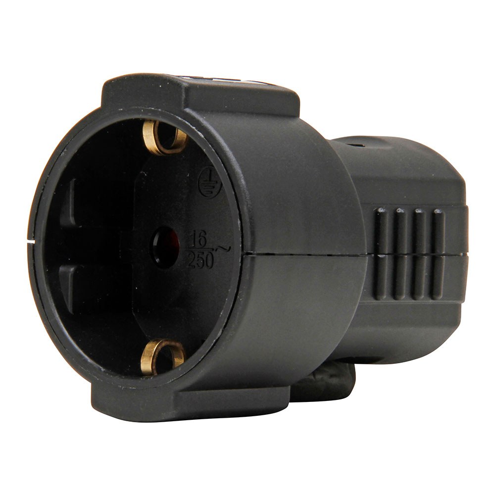 Ficha fêmea 16A 250 V, IP20, preta, máx. 3 x 1,5 mm²