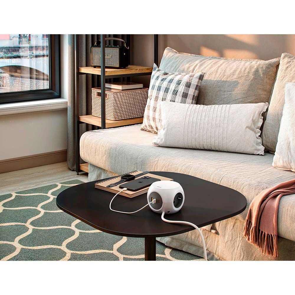 Extensão combiball com 3 tomadas schuko 16 a + 1 USB a + 2 USB C, 30 W, branco - Image 2