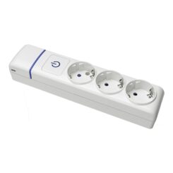 Tomada múltipla de 3 entradas (2 pinos + 1 FIO), 16 a 250 V, sem FIO, com interruptor.