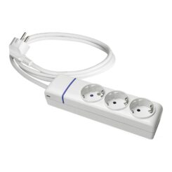 Base múltipla com 3 bases 2P+E, cabo de 1,5 m H05VV-F, 3G1,5 mm², 16 a 250 V, 3680 W, branca
