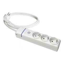 Base múltipla com 3 bases 2P+E, com interruptor iluminado, cabo de 1,5 m H05VV-F 3G1,5 mm², branca