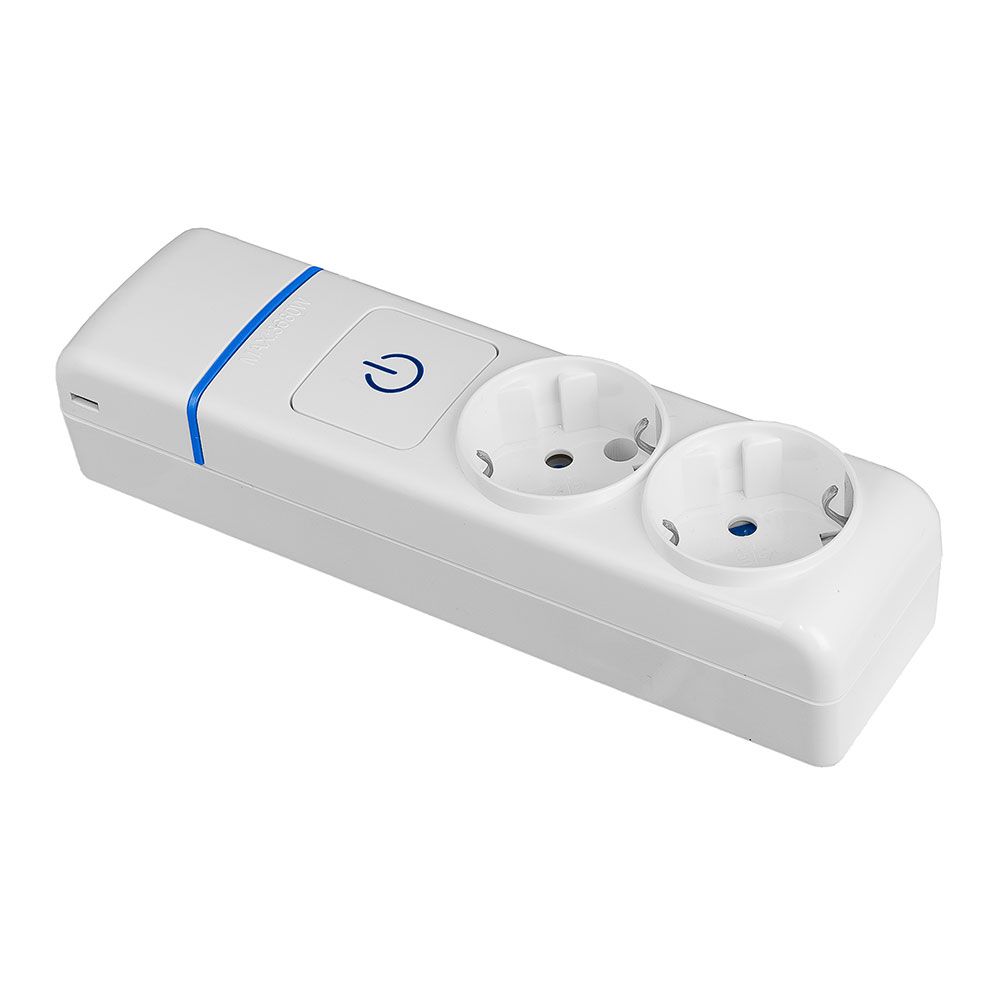Base múltipla com 2 tomadas 2p+e, 16 a 250 v, sem cabo, com interruptor