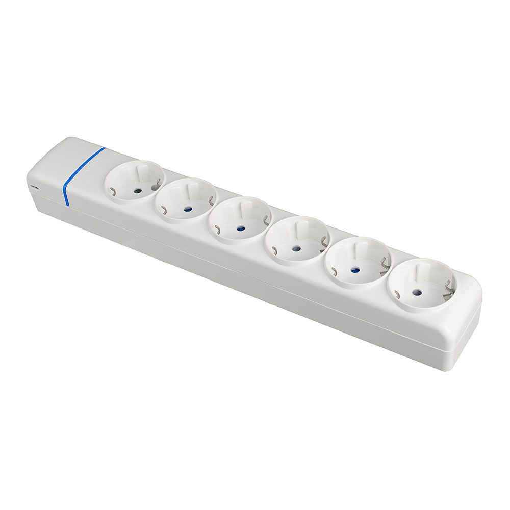 Base múltipla com 6 tomadas 2p+e, 16 a 250 v, sem cabo