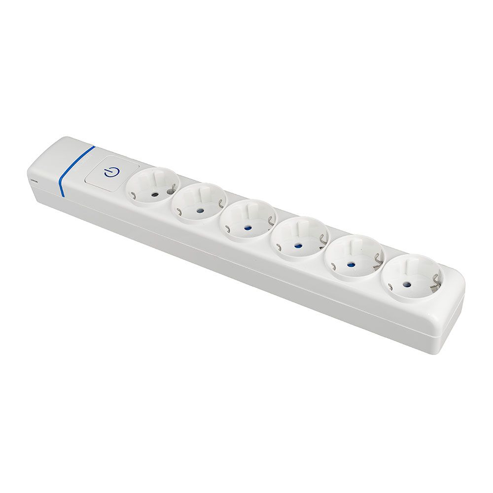 Base múltipla com 6 tomadas 2p+e, 16 a 250 v, sem cabo, com switch