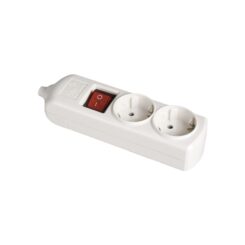 Base de tomada bipolar com 2 saídas, 10/16 a 250 V, sem cabo, com interruptor, branca
