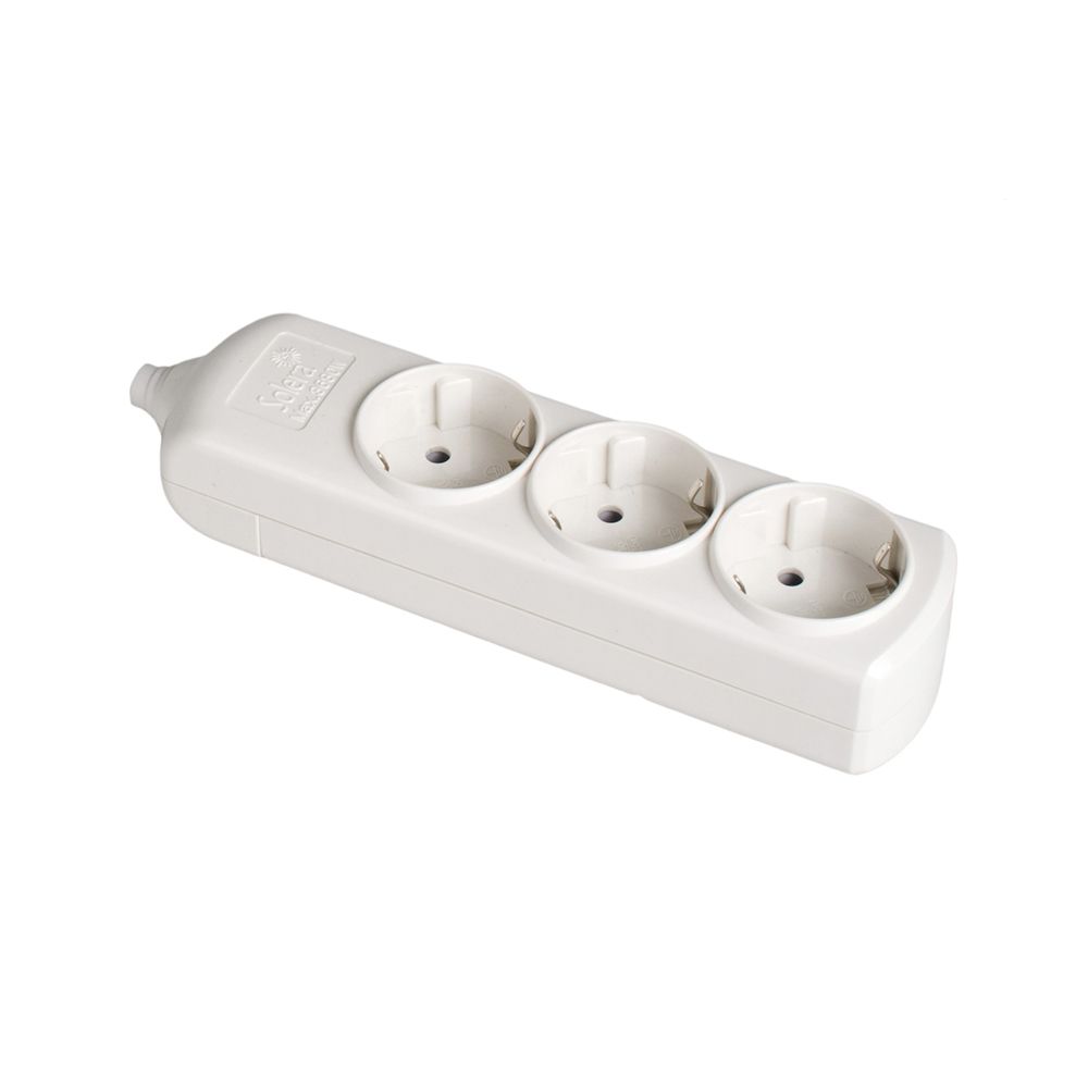 Base bipolar com 3 tomadas t/tl de 10/16 a 250 V, sem cabo, branca.