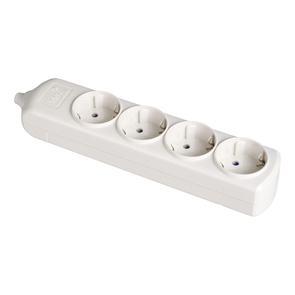 Base bipolar com 4 tomadas, 10/16 a 250 V, sem cabo, branca