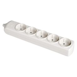 Base bipolar com 5 tomadas, 10/16 a 250 V, sem cabo, branca