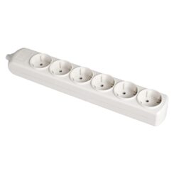 Base bipolar com 6 tomadas t/tl de 10/16 a 250 V, sem cabo, branca.