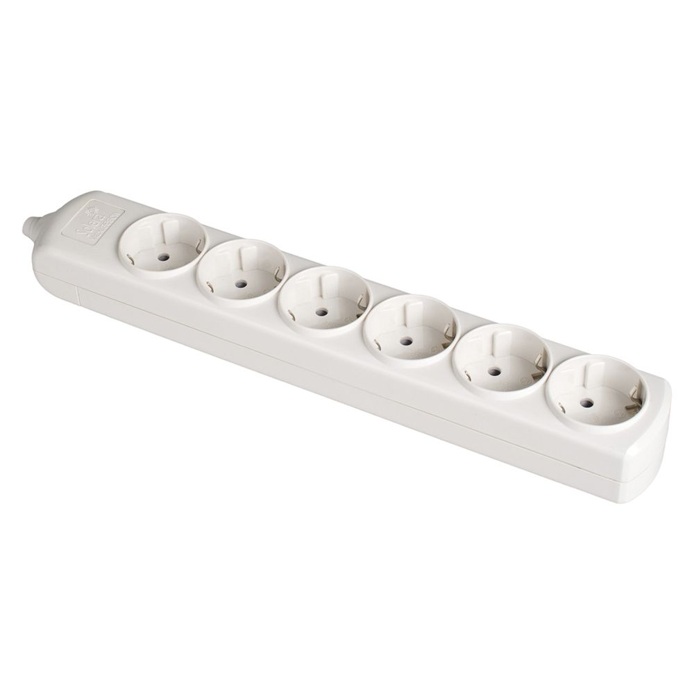 Base bipolar com 6 tomadas t/tl de 10/16 a 250 V, sem cabo, branca.