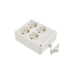 Base bipolar com 4 tomadas t/tl de 10/16 a 250 V, quadrada, sem cabo, branca.
