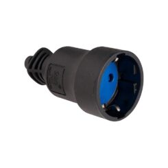 Ficha aérea PVC 16A 250V T/TL 4,8mm preta 707C (retractilada) solera