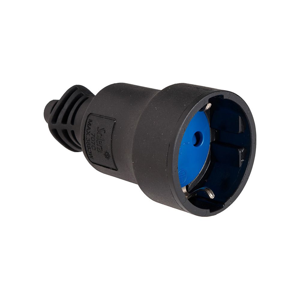 Ficha aérea PVC 16A 250V T/TL 4,8mm preta 707C (retractilada) solera