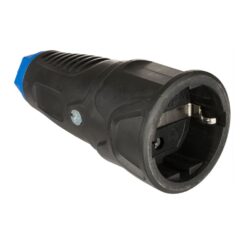 Tomada aérea de borracha 16A 250V T/TL IP20 4,8mm preto solera 17