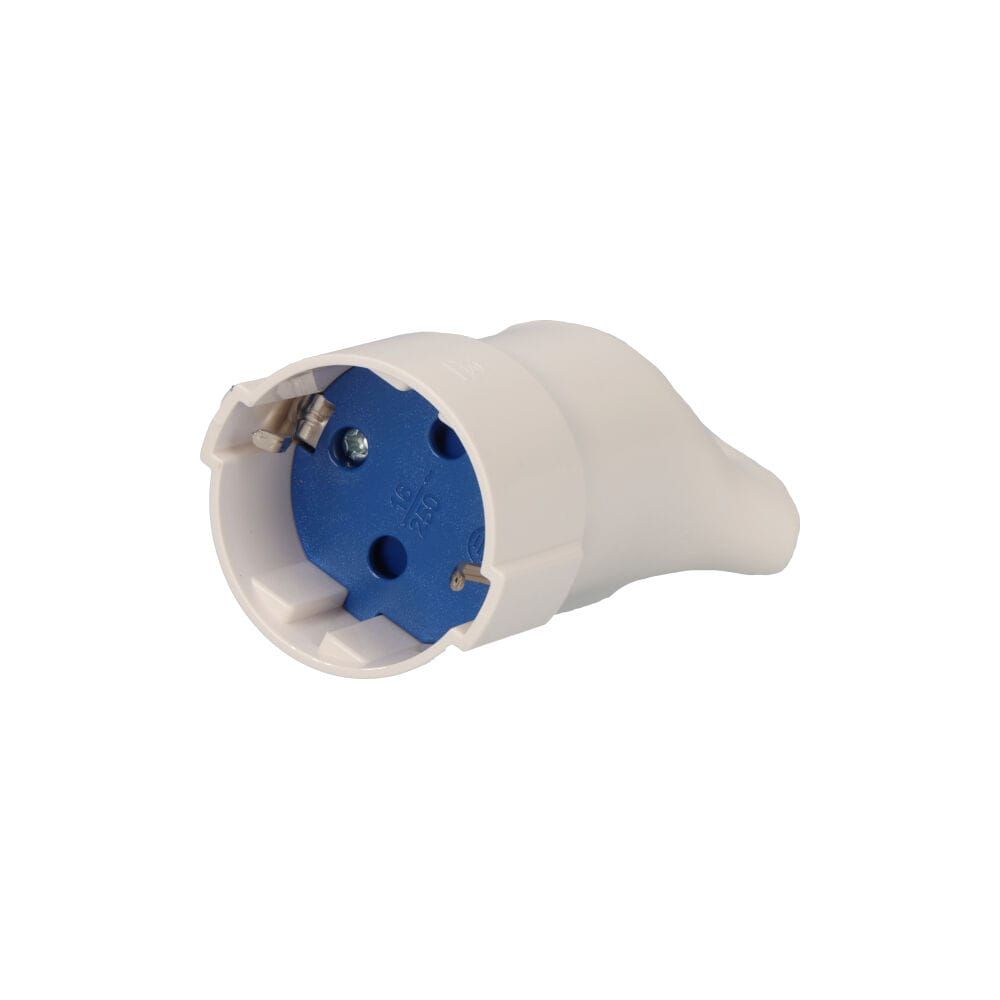 Base tipo F 4,8 mm 16 a 250 V T/TL com anel para fácil remoção, branco