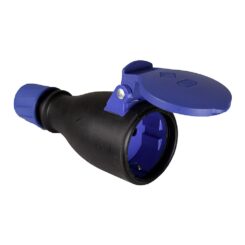 Tomada aérea de borracha com tampa e passa-cabos 16A 250V T/TL IP54 4,8mm preto solera 707T