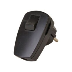Plug ângulo preto 2P+E com interruptor 3X1,5MM 16A. kopp
