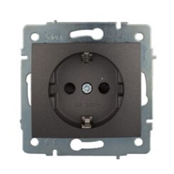 Tomada fixa 2P+T de embutir sem caixilho 16A 250V~ grafite