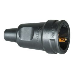 Base aérea 2P+E borracha 16A 250V preta. kopp