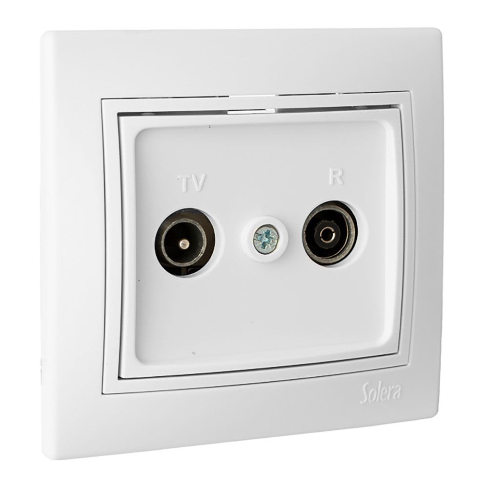 Tomada de sinal para TV e rádio COR branco série europa solera ERP47U