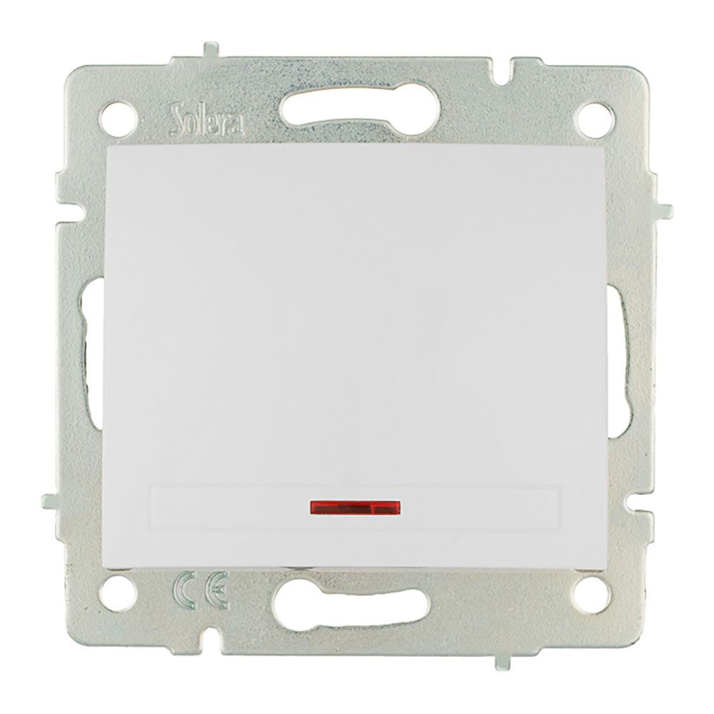 Interruptor/comutador luminoso 10AX 250V série europa solera ERP02ILQC