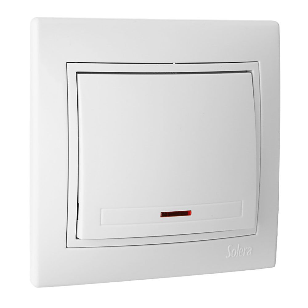 Interruptor/comutador luminoso 10AX 250V série europa solera ERP02ILU