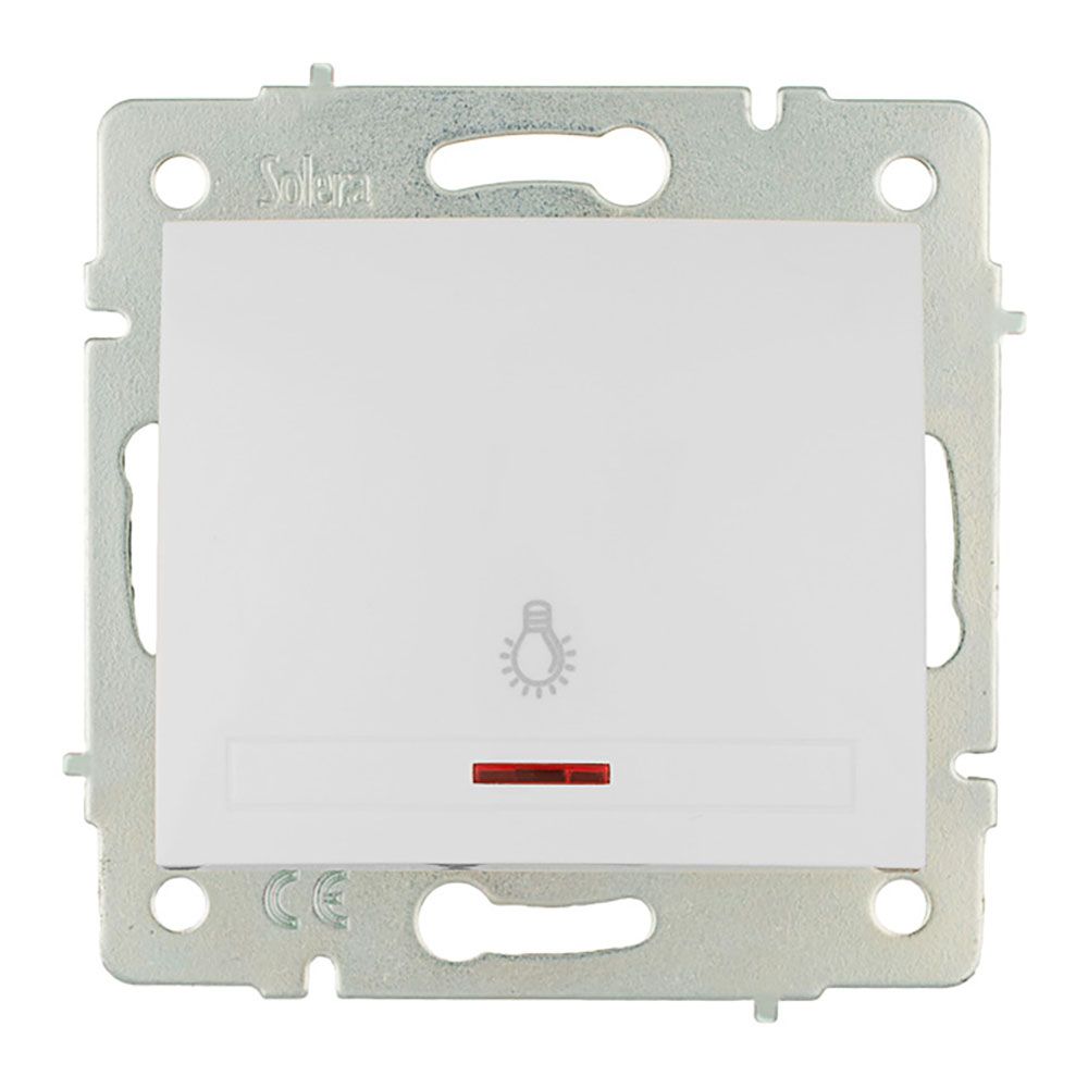Botão LUZ luminoso 10A 250V série europa solera ERP04ILQC