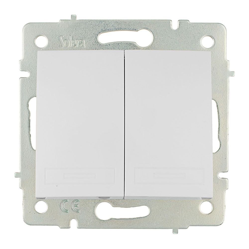 Interruptor/comutador duplo 10AX 250V série europa solera ERP12QC