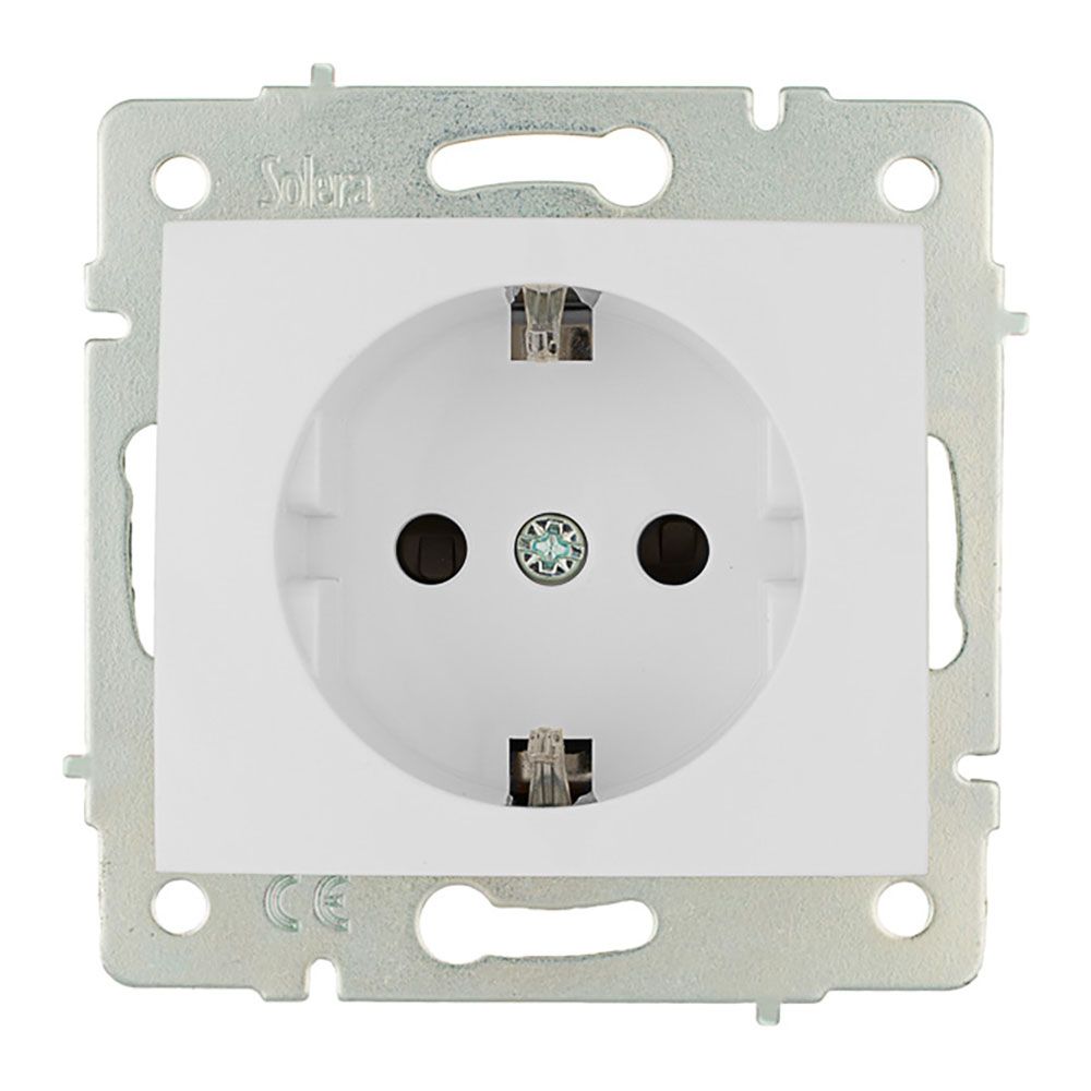 Tomada bipolar com t/tl 16A 250V com obturador série europa solera ERP60