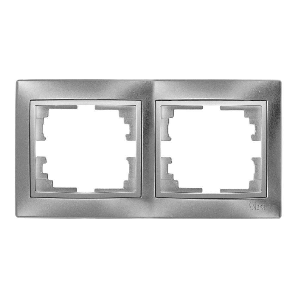Espelho horizontal duplo prateado 154x81x10mm série europa solera ERP72AU