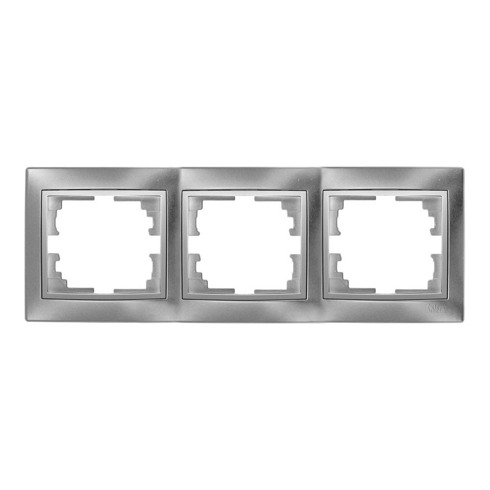 Espelho horizontal triplo prateado 225x81x10mm série europa solera ERP73AU