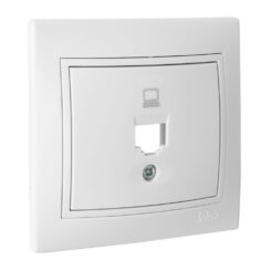 Tampa + chassis para tomada de dados RJ45 com espelho série europa solera ERP88/1U