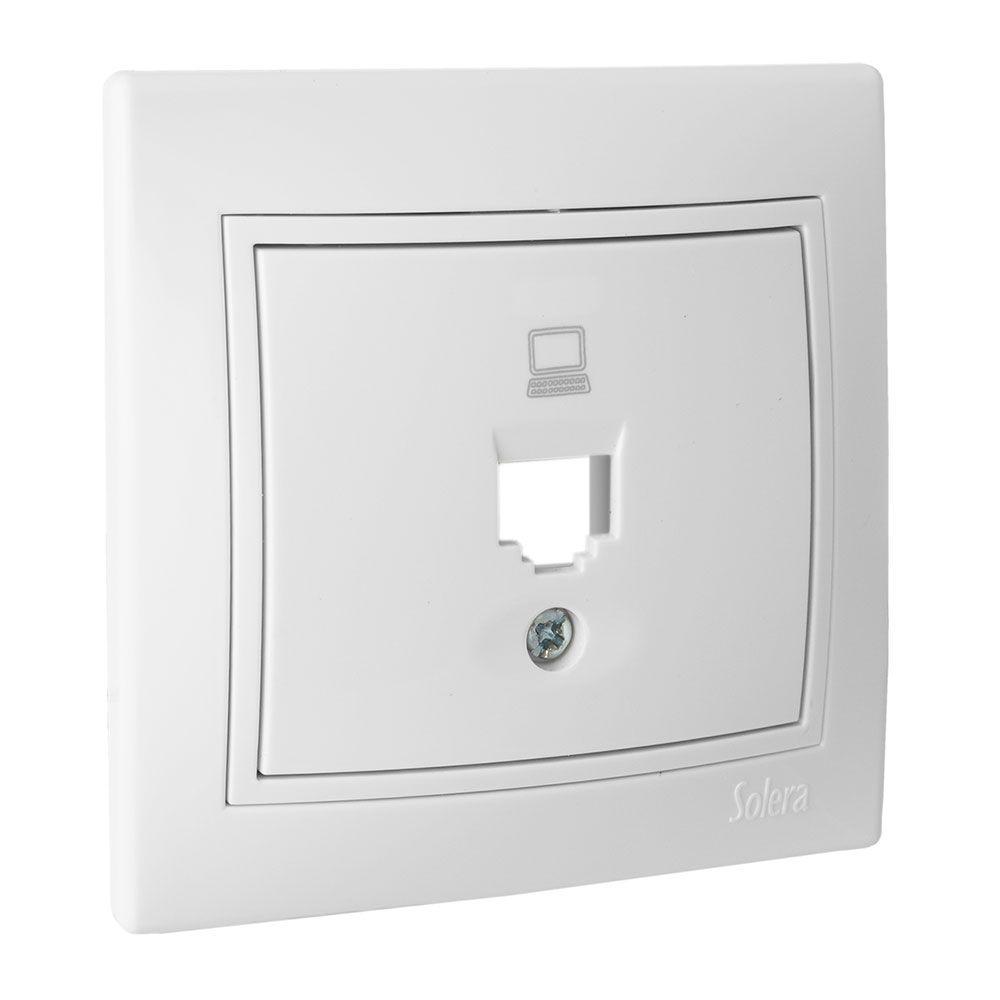 Tampa + chassis para tomada de dados RJ45 com espelho série europa solera ERP88/1U